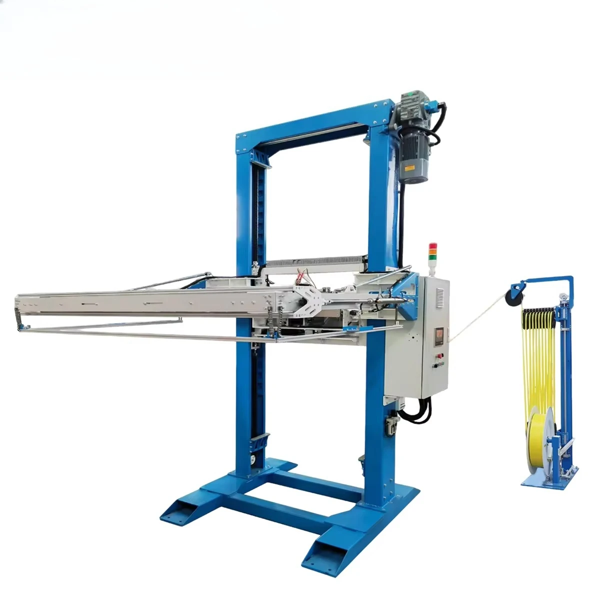 MK600 warehouse fixed heavy pallet cargo packaging operation automatic horizontal pallet strapping machine
