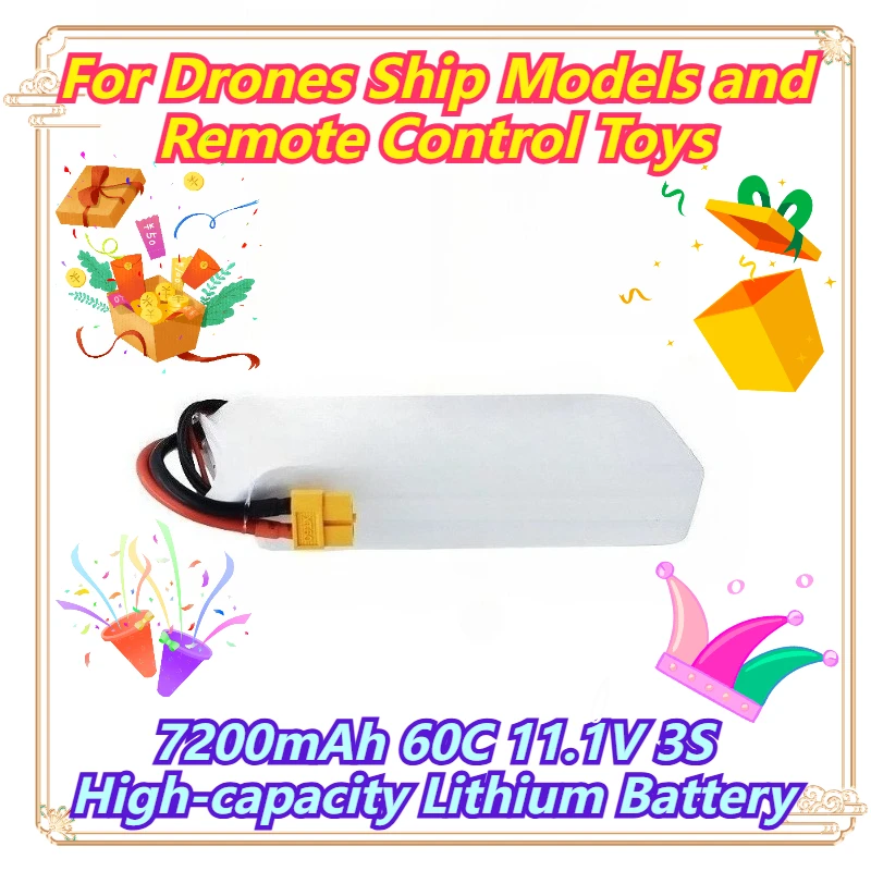 

7200mAh 60C 11.1V 3S High-capacity Lithium Battery For Drones Ship Models and Remote Control Toys