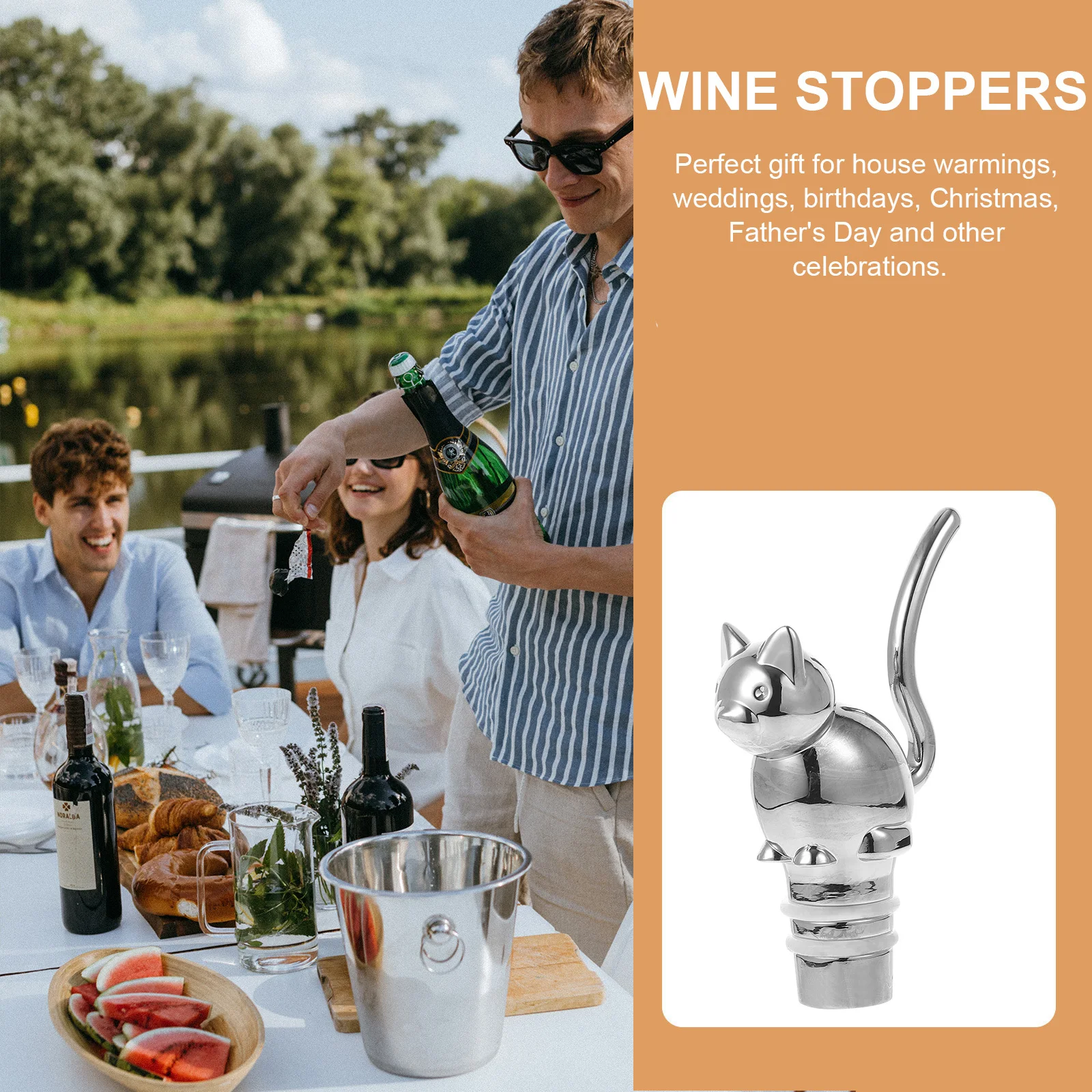 

Unique Cat Theme Bottle Stopper for Wine Alloy Sealer Novelty Bar Tool Decorative Gift for Wine Lovers Home Bars