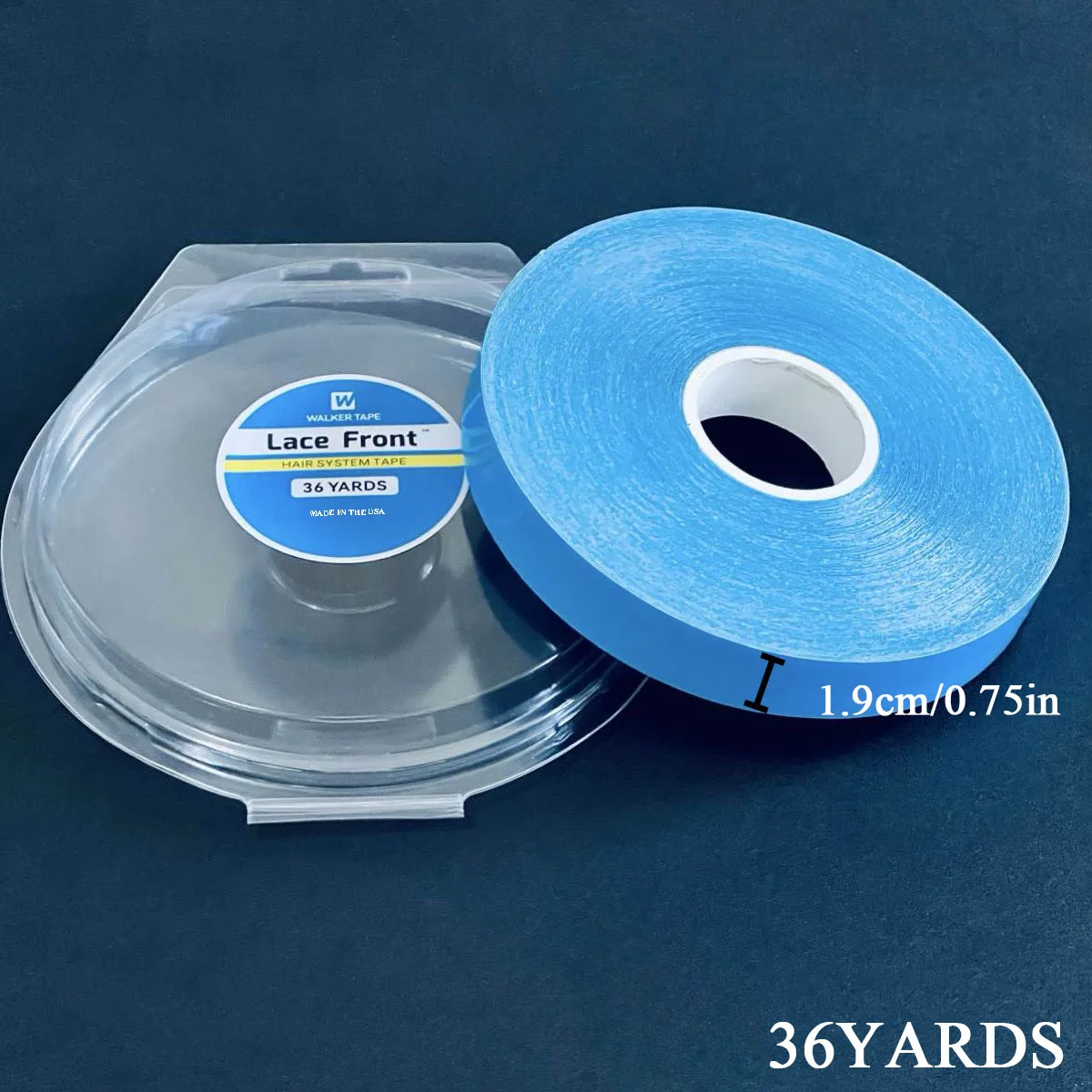 

Лента для париков и систем замещения волос, 36 ярдов, 2 см, синяя, двусторонняя, для кружевных париков, для наращивания волос, клейкая лента, инструменты для укладки париков