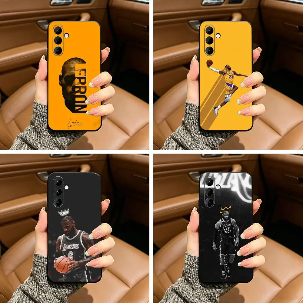 King-J- James NO 23 Black Soft Silicone Phone Case for Samsung Galaxy A73, A71, A72, A70, A53, A52, A51