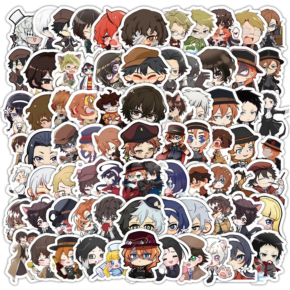 10/30/50/100pcs Cartoon Bungou Stray Dogs Stickers Skateboard Stationery Phone Luggage Car Cute Anime Waterproof Sticker Decals