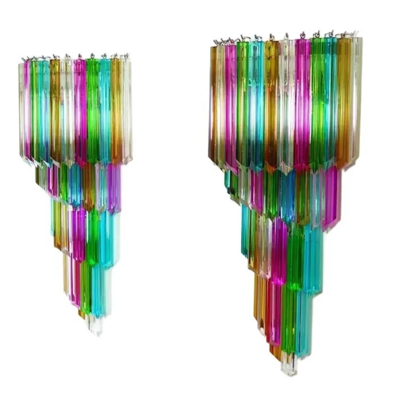 Lampu dinding kaca Murano abad pertengahan Prancis, kepribadian kamar tidur, warna dinding latar belakang ruang tamu