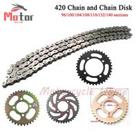 420 Chain and Chain Disk 96/100/104/108/110/132/140Links Motorcycle Drive Chain Link For Pit Dirt Quad ATV Bike