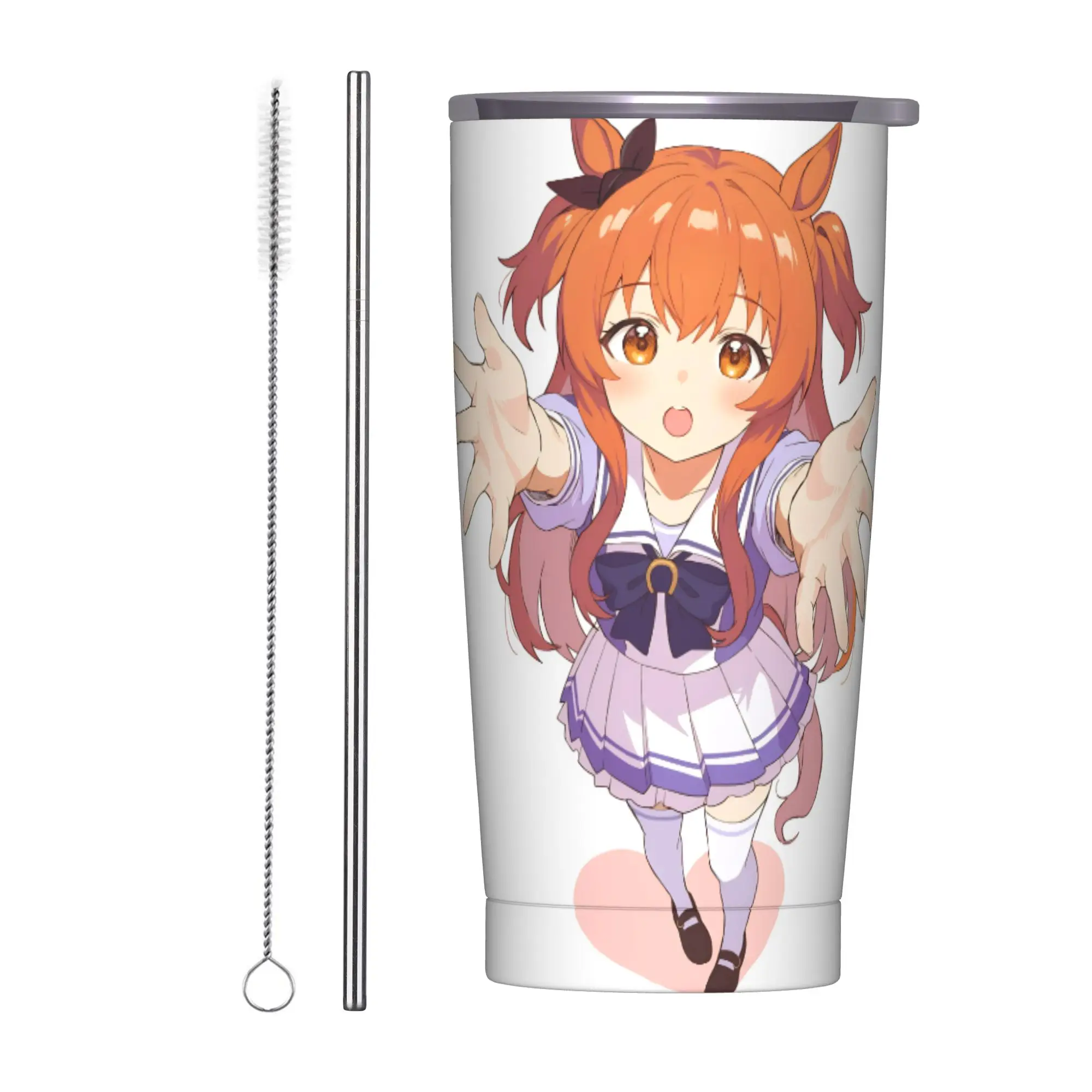 Stainless Steel Tumbler Umamusume Pretty Derby Mayano Top Gun Thermal Mug  Portable Cold Drink Mugs Cup Travel Water Bottle