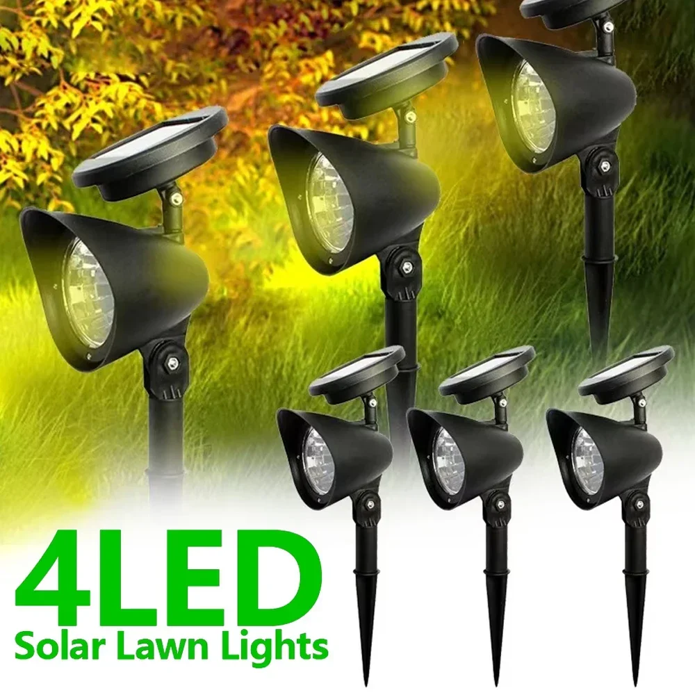 4/9 LED Solar Lawn Lights Outdoor Landscape Spotlights IP65 Waterproof Upgraded Solar Powered Wall Lamp Villa Garden Decorative