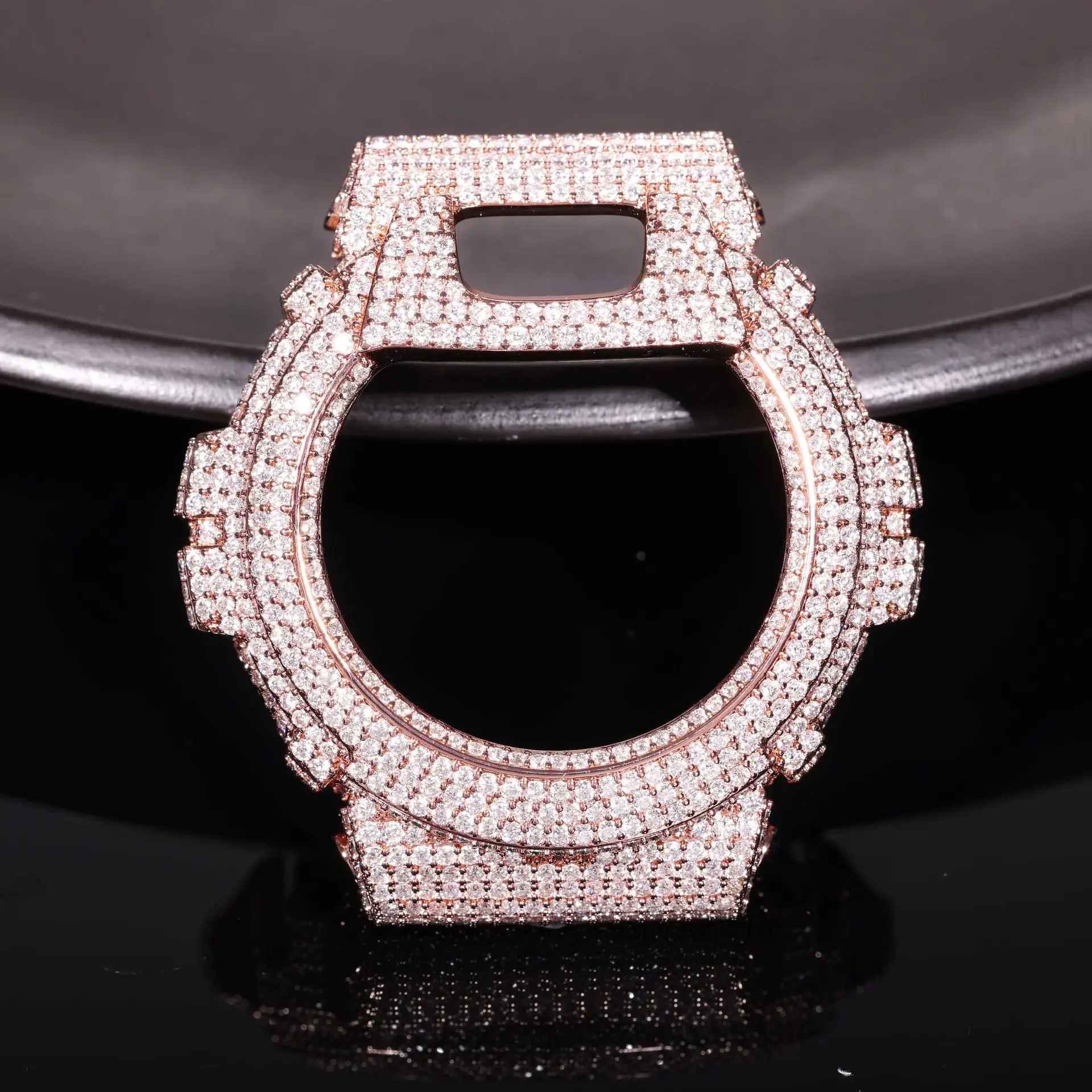 Hot Selling Watch Case Full of Diamond Copper Moissani Hip-Hop Personality Light Luxury Jewelry, Rap Singer Street Party Decoration Exquisite Jewelry, Valentine's Day/Commemorative Gift, Birthday Gift, Unique Jewelry