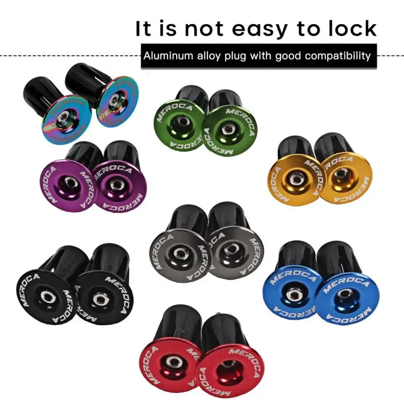 1 Pair Bike Handlebar End Plugs Aluminium Alloy MTB Road Bicycle Grips Bicycle Currency Handlebar Plug Handle Plug Bicycle Parts