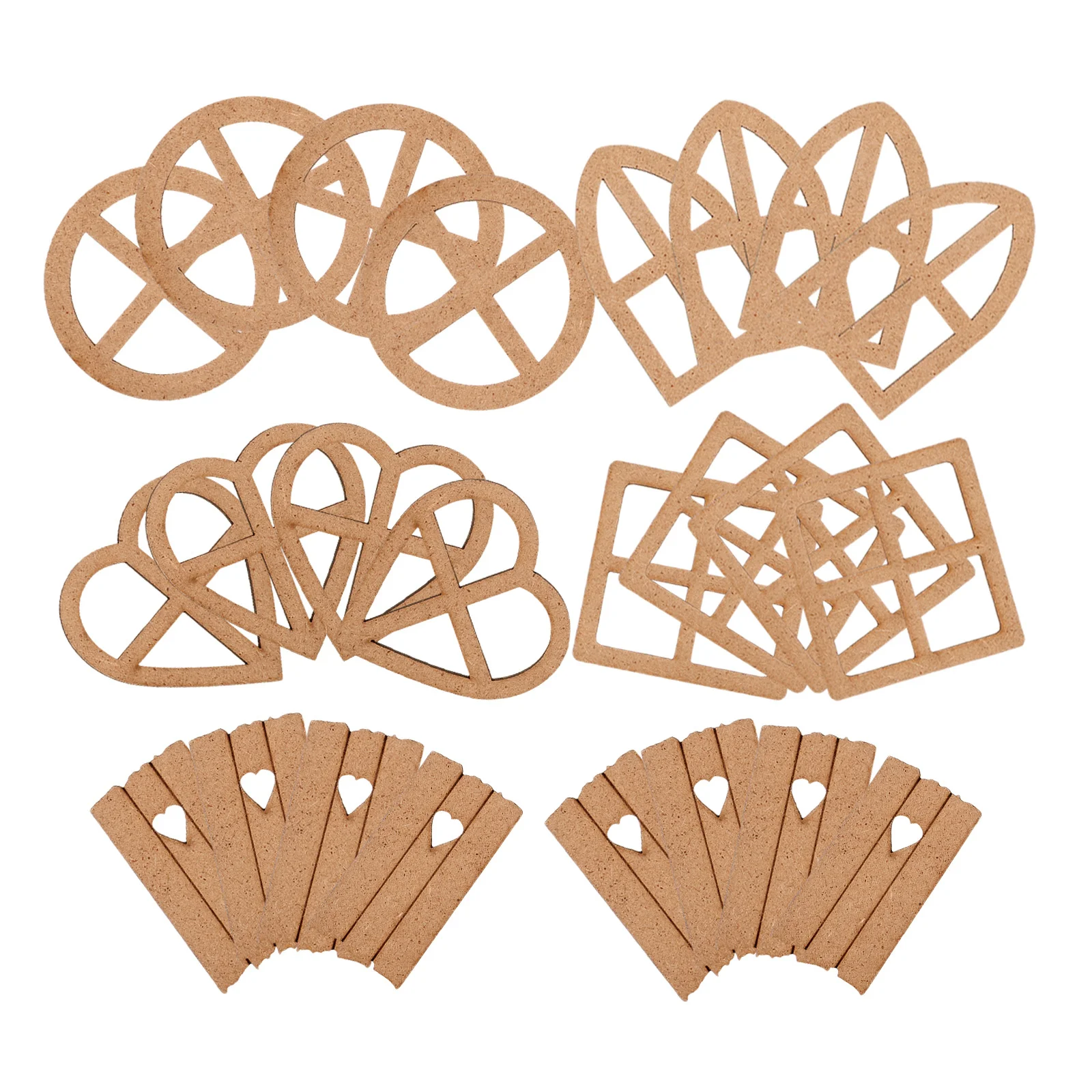

24Pcs Wooden Slice Hollow Cutouts Rustic Unfinished Wood Crafts DIY Decorations for Holiday Wedding Valentine Christmas