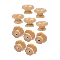 10 stuks natuurlijke houten dressoirknoppen, ronde houten kastknoppen, paddestoelvormige ladeknoppen trekt voor kasten, kast