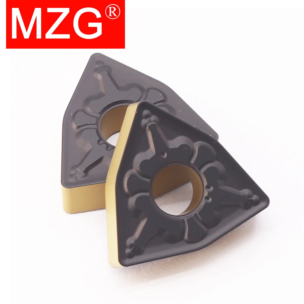 MZG 10Pcs WNMG080404 WNMG080408 TM AM ZC32S Carbide Insert WNMG 080412 Steel Boring External Turning CNC Lathe Tool For Aluminum