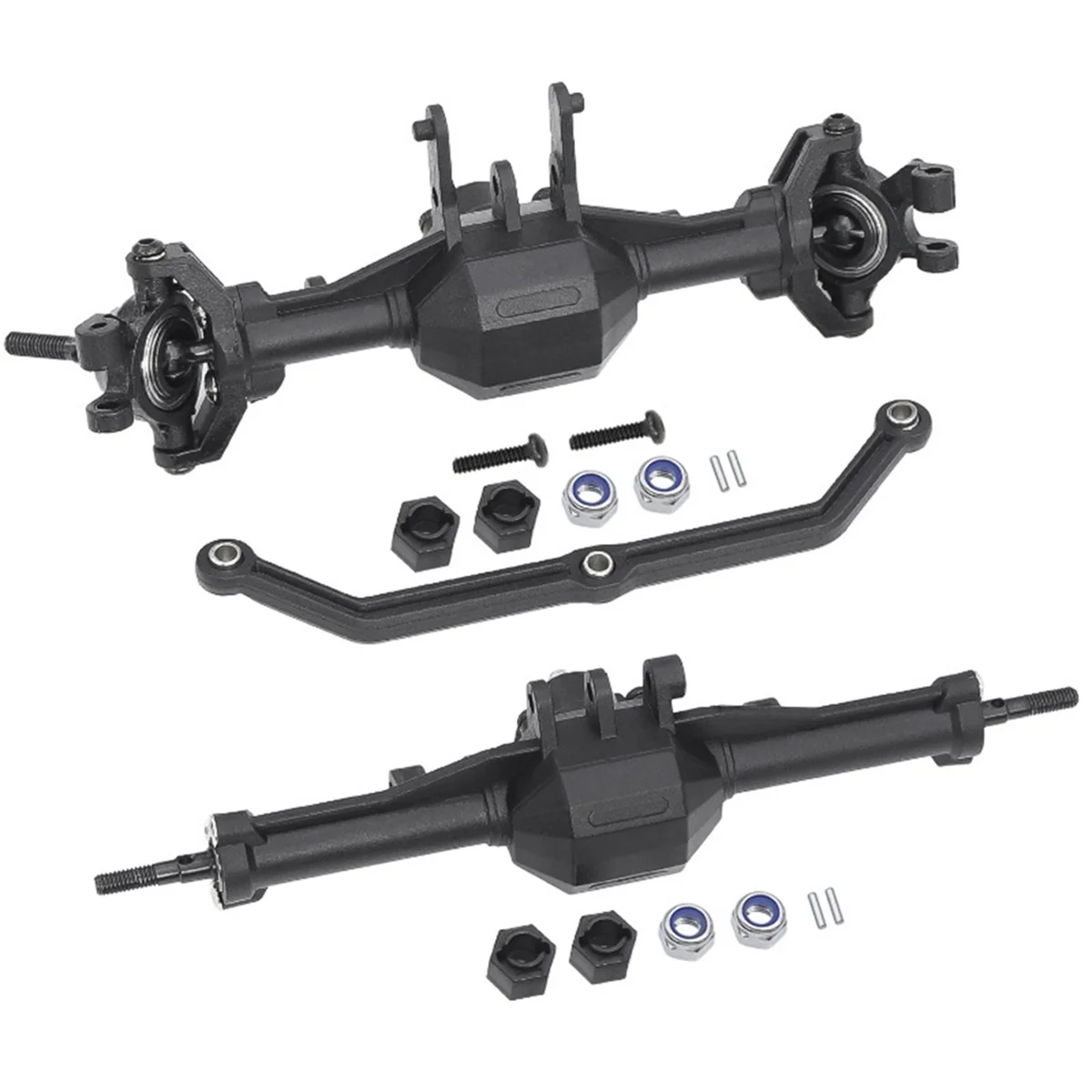 Front Rear Straight Complete Axle Set for 1/18 -4m RC Crawler Replacement Accessories Upgrade Parts