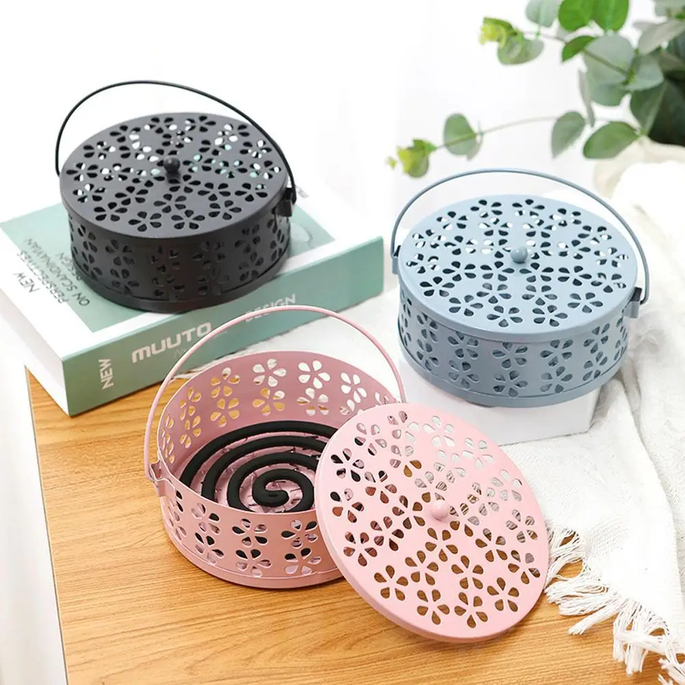 Portable Mosquito Coil Tray Holder Home Insect Repellent Anti-fire Sandalwood Incense Burner Box Anti-Mosquito Supplies