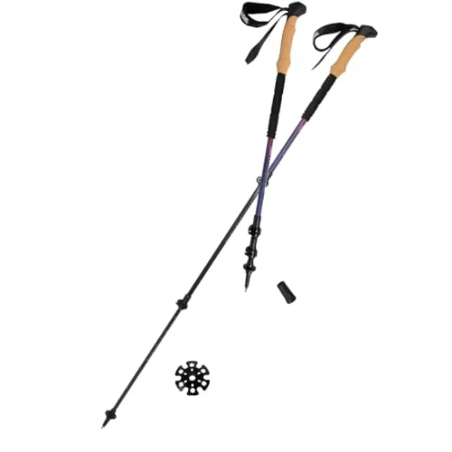 أقطاب رحلات خفيفة الوزن قابلة للطي عصي مشي لكبار السن مقابض الفلين قابلة للتعديل من ألياف الكربون أقطاب الشمال للرجال والنساء #2