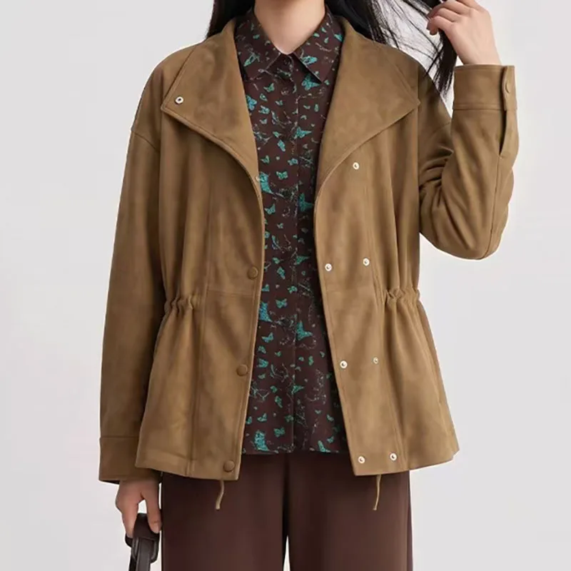 Women's Vintage Eco-Friendly Leather Jacket, Casual Oversized Leather Jacket, High-Quality Top, 2026, New Style, Y2K