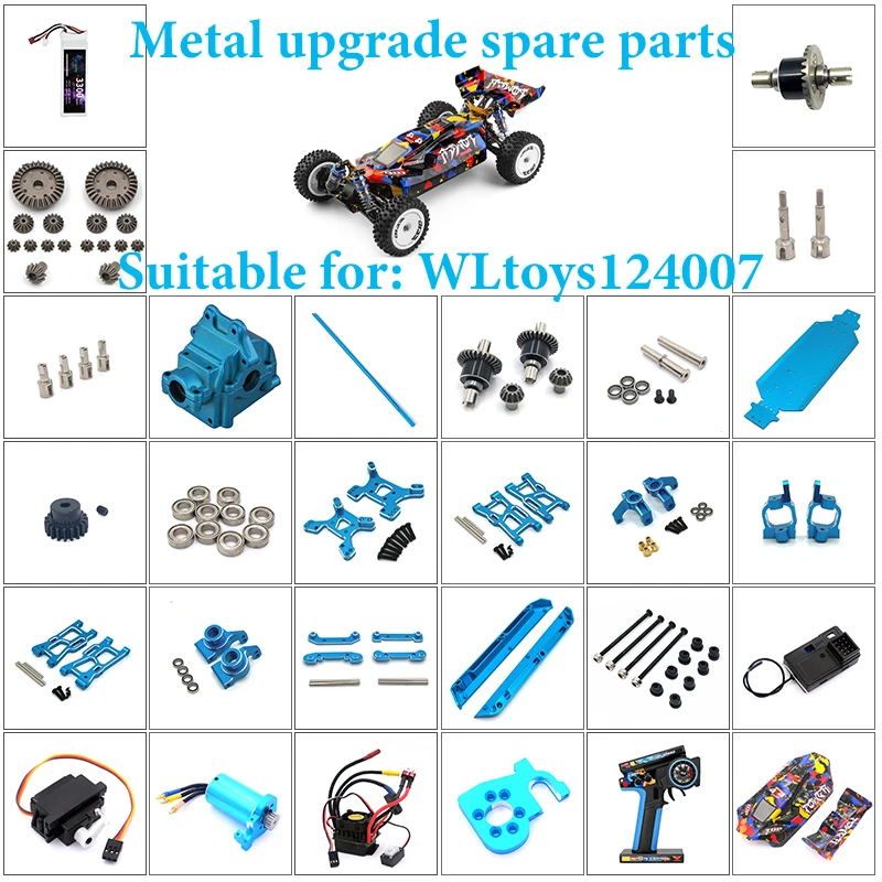 

WLtoys 124007 1/12 Профессиональный радиоуправляемый автомобиль для бездорожья 4x4 2,4G 4WD Комплект модификации металла для обновления Амортизатор Рулевая чашка Тяга