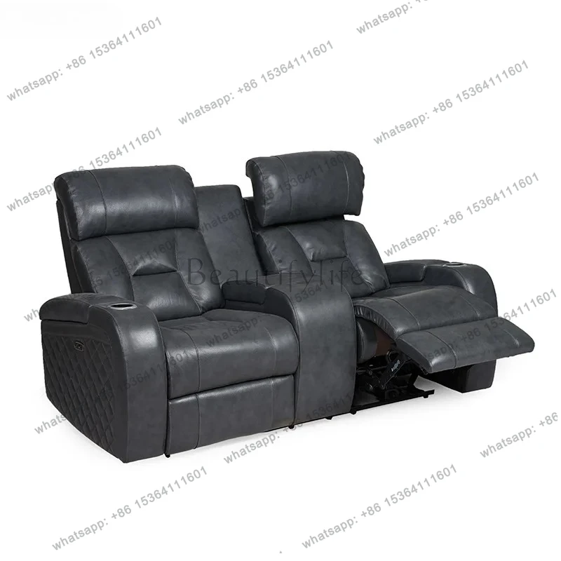 Villa Home Theater Basement Leather Electric Sofa
