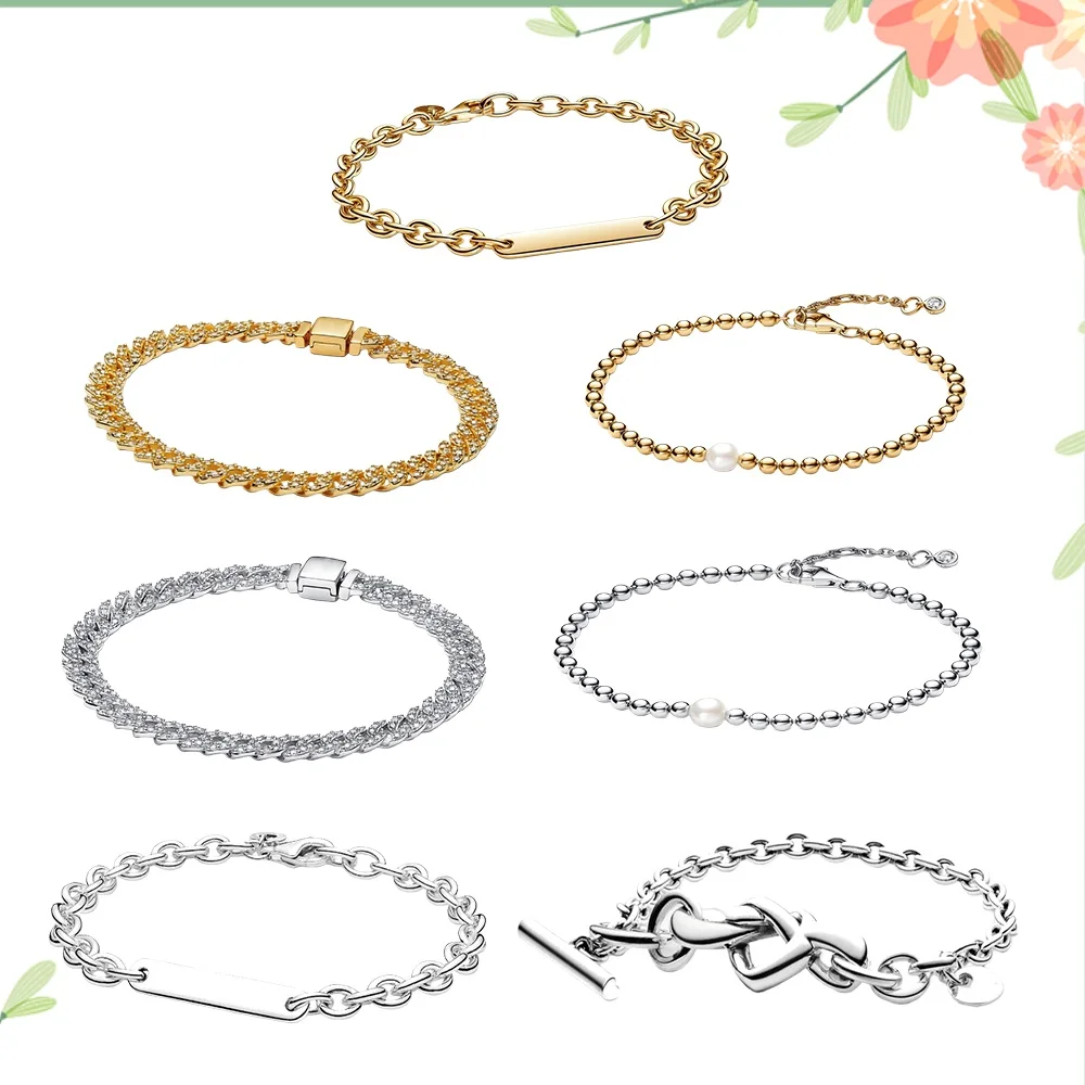 2025 nuevo plata de ley 925 chapada en oro de 18 quilates hermosa forma de corazón de circonia brillante adecuada para pulsera de joyería de regalo para mujer