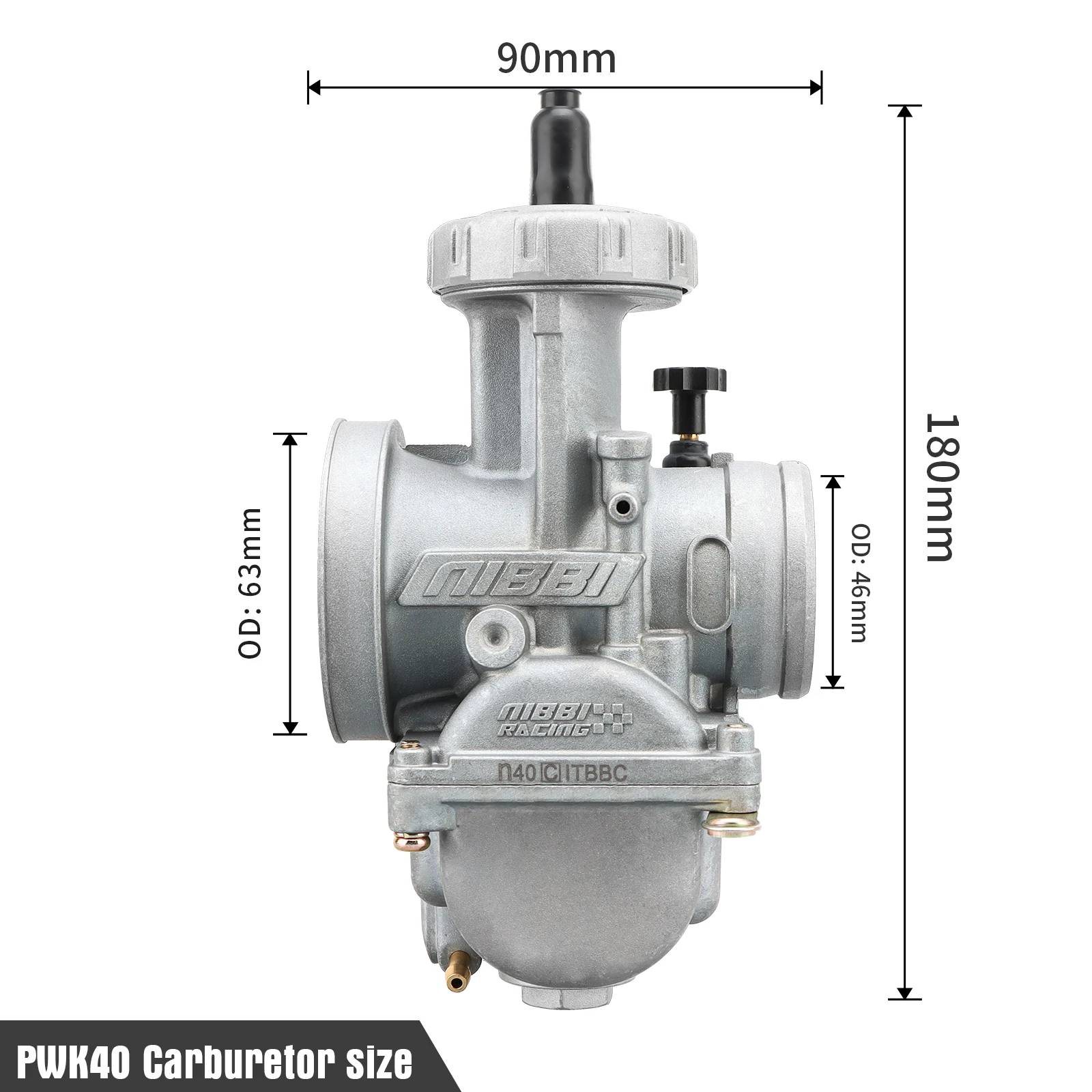 NIBBI 2T 4T PWK Vergaser PWK24/26/28/30/32/34/36/38/40mm mit Power Jet für 125cc-600cc Yamaha Suzuki Rennmotorräder – Detail 11