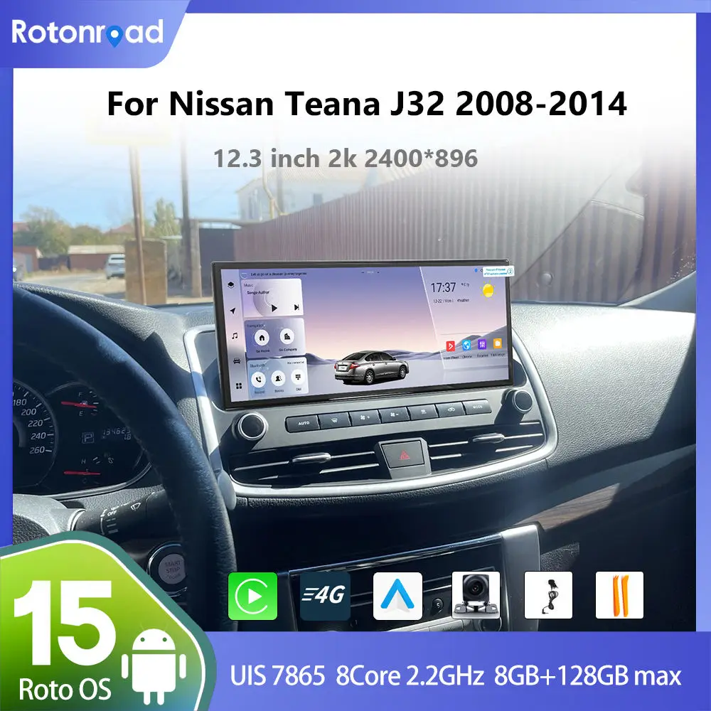 For Nissan Teana J32  2008-2014 12.3 inch 2k   Android Radio Carplay Navigation Multimedia Player GPS  Android auto QLED screen