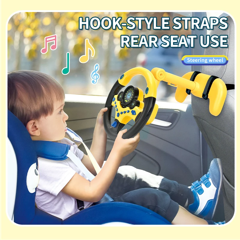 

Children's Realistic Steering Wheel Toy, Equipped With Horn And Light Functions, Suitable For Children's Musical Driving Toys