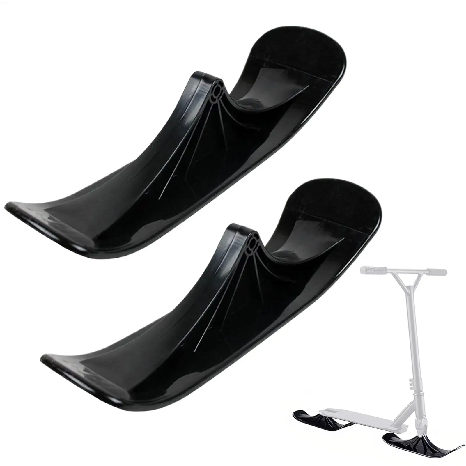 2PCS Kids Skate Sled Scooter Snowboard Premium PP Smooth Edge Ski Attachment Outdoor Board Children Sleigh Bike Snowboarding
