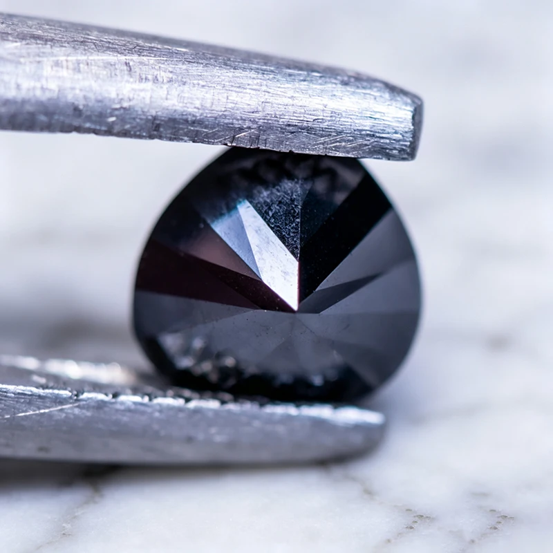 Moissanit-Stein Herzschliff Schwarze Farbe Laborgezüchteter Edelstein für Ring-, Halsketten- und Ohrringherstellung Besteht Diamanttester mit Zertifikat – Detail 6