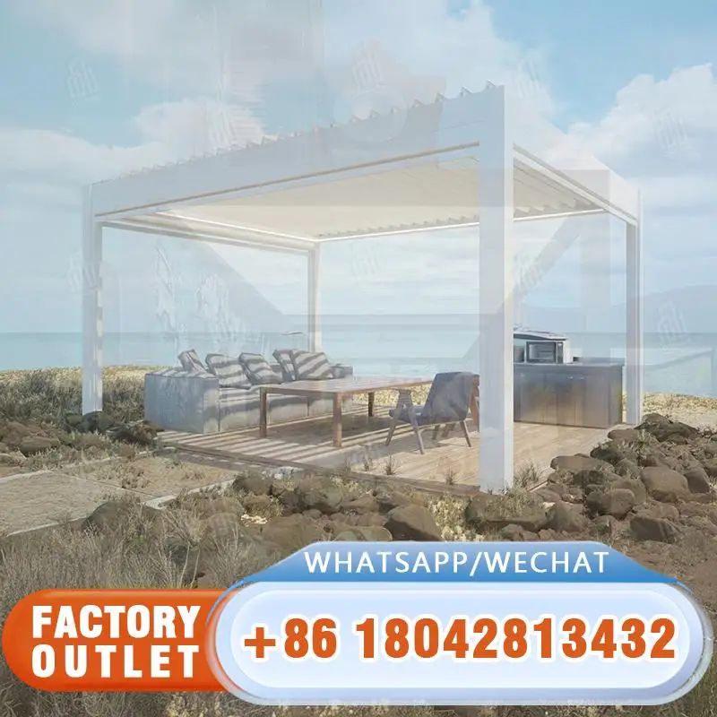 

Outdoor Electric Aluminum Kits Unique Design Bioclimatic s Patio Garden Backyard Pergola