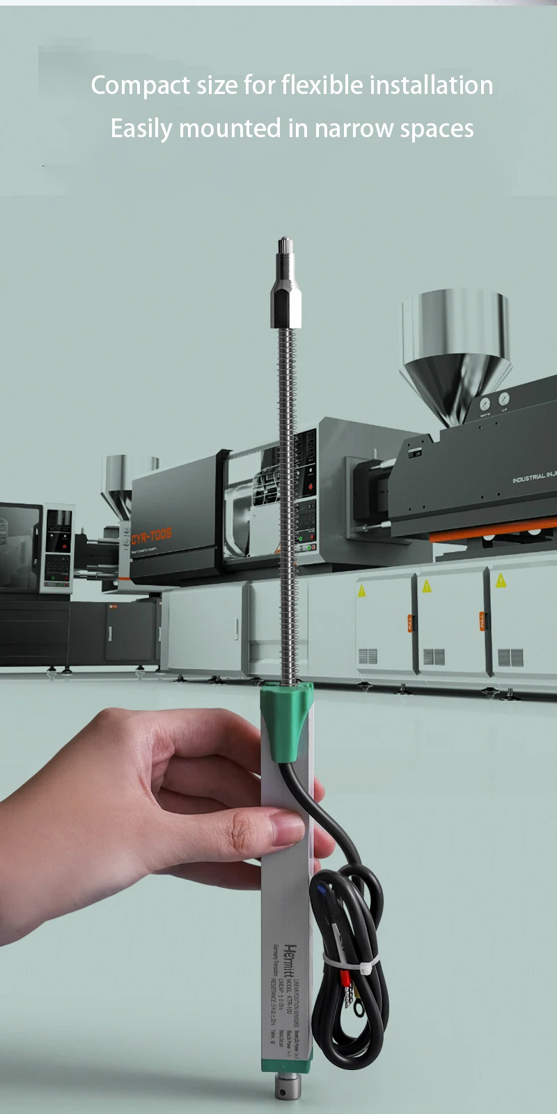 Self‑resetting KTR linear displacement sensor, spring‑actuated miniature draw‑rod electronic ruler, spring‑return high‑precision