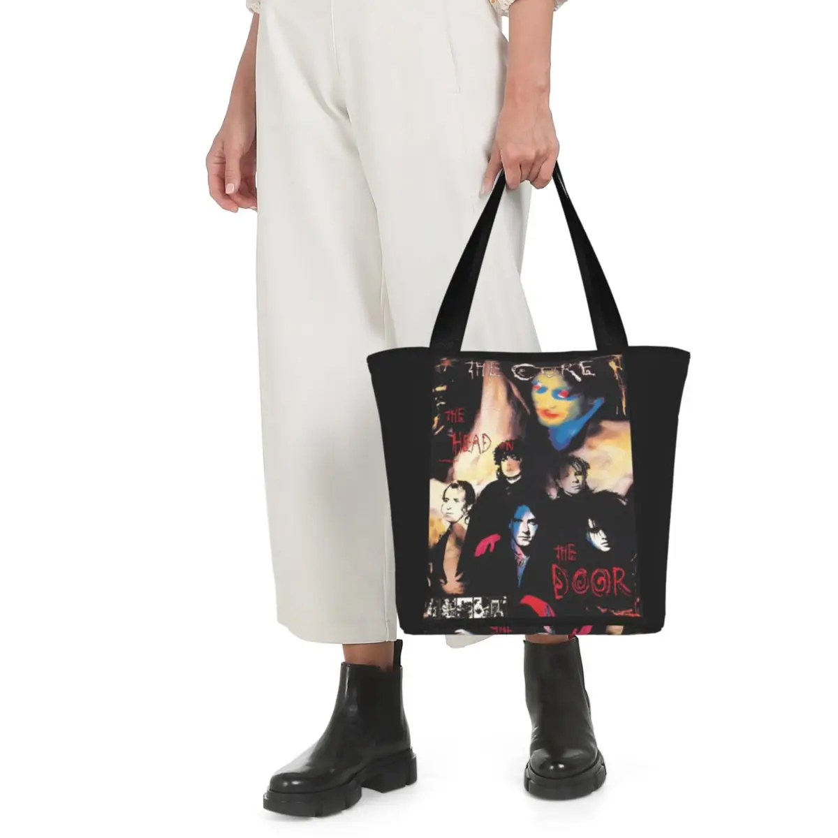 The Head On The Door Of The Cure Shopping Bag the cure music band boy england original punk Female Bulk Handbags  Outdoor Bags image 6