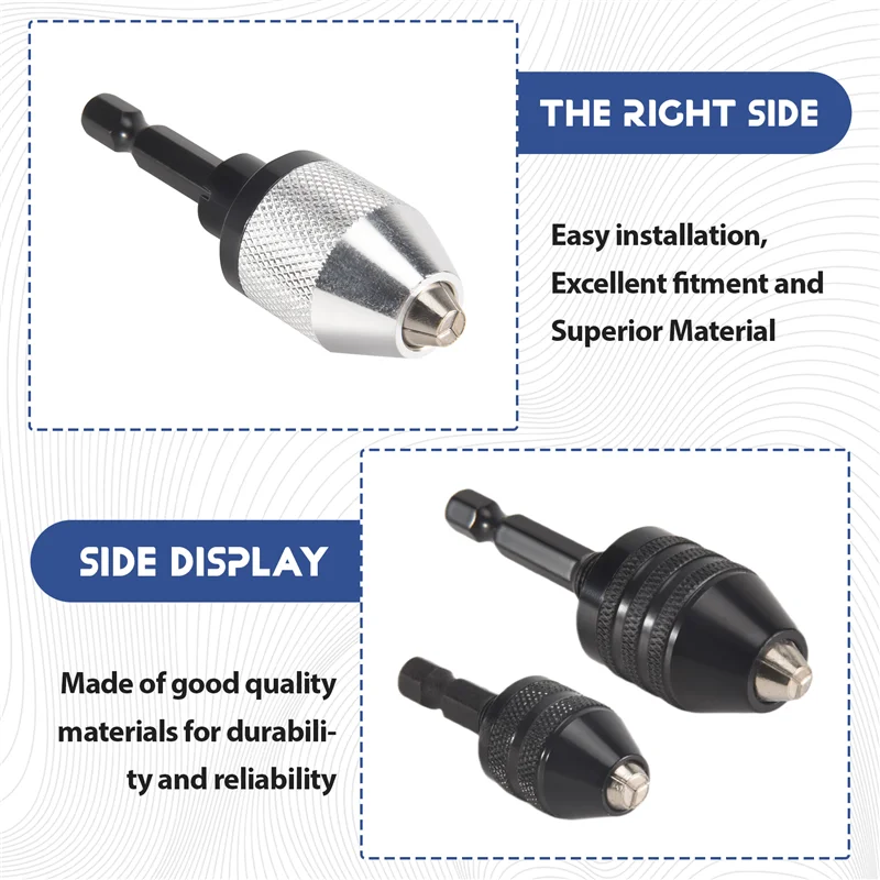 ABHB-3PCS Mandrino autoserrante con codolo esagonale da 1/4 di pollice Adattatore a cambio rapido Convertitore Punte per trapano a percussione, Accessori per utensili elettrici
