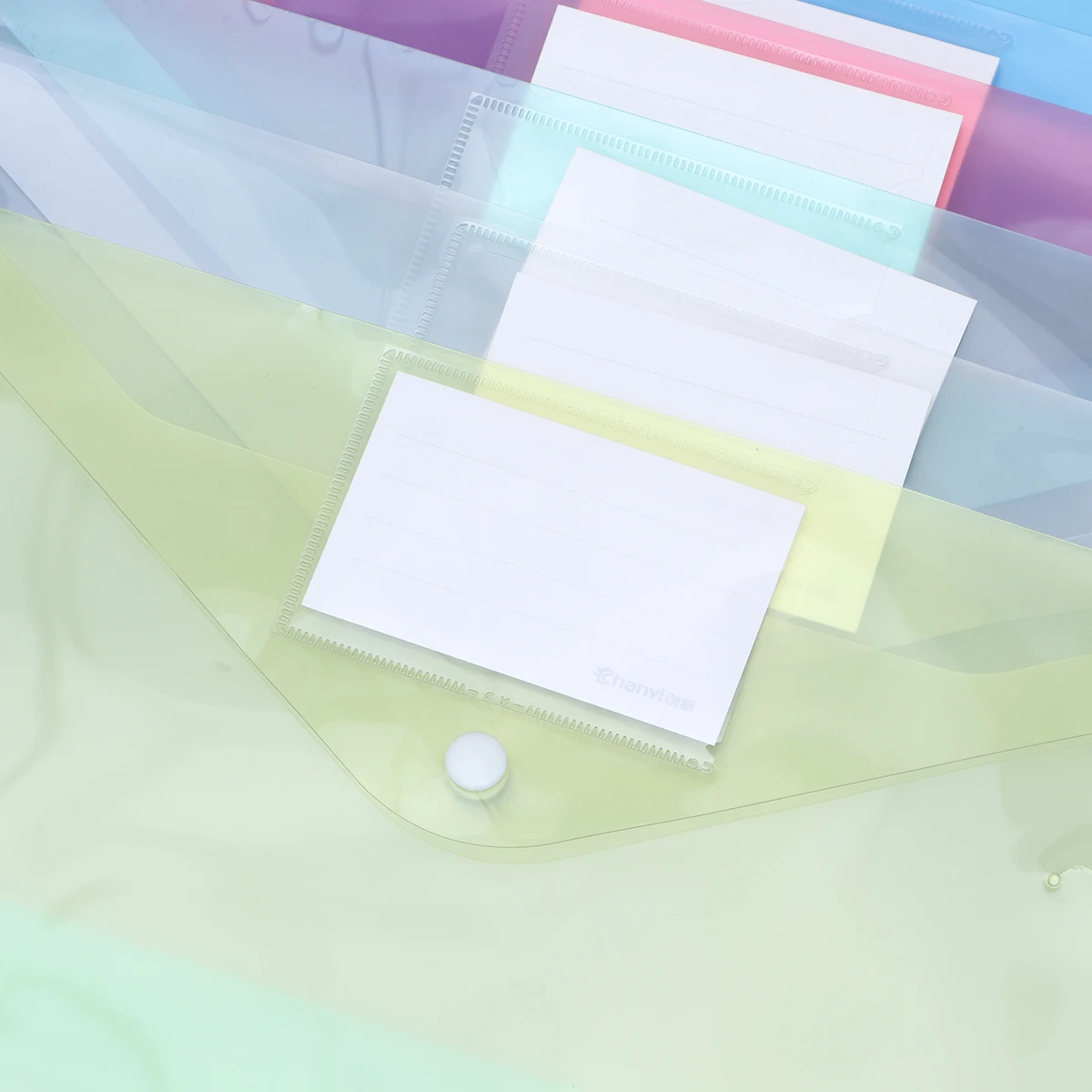 

10 Pcs Clear Document Folders A4 Size PVC Snap Button Office File ganizer Storage Solution Transparent Texture