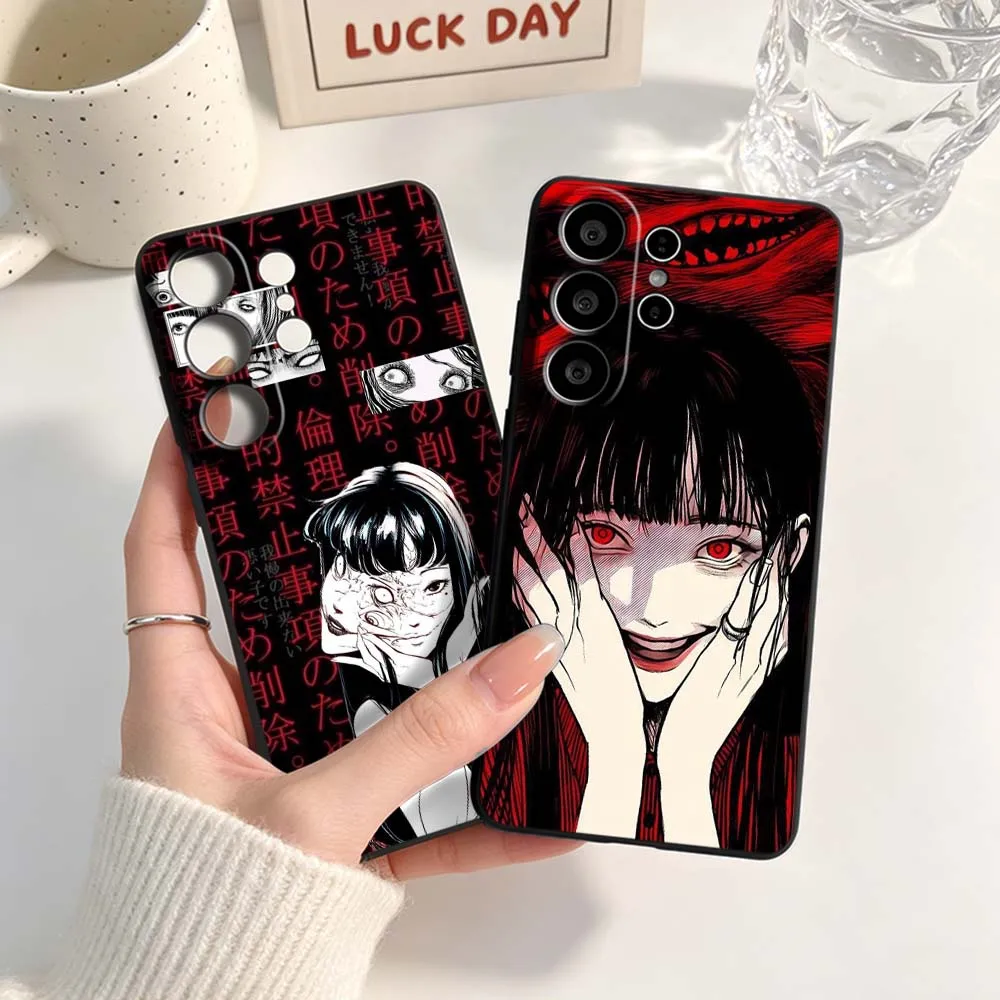 Anime Junji Ito Girl Tomie For Samsung Galaxy S26 S25 S24 S23 S22 S21 S20 Pro Edge Ultra Plus FE 5G Black Cover Phone Case