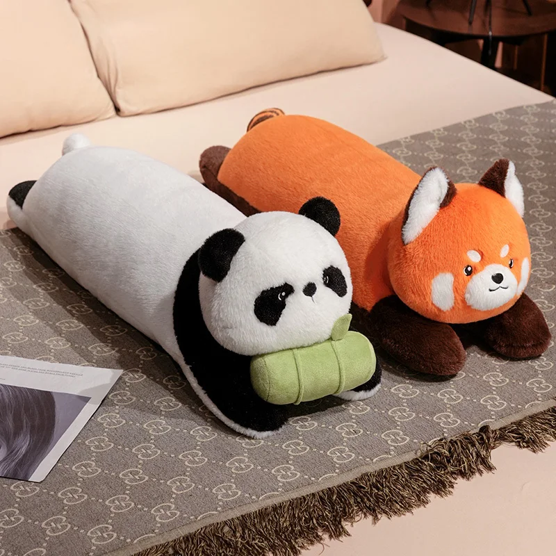 Kawaii Panda Red Panda หมอนยาวนุ่ม Soothing Huggable หมอนกลับหมอน Nice Sleeping Companion ตกแต่งห้องน่ารัก