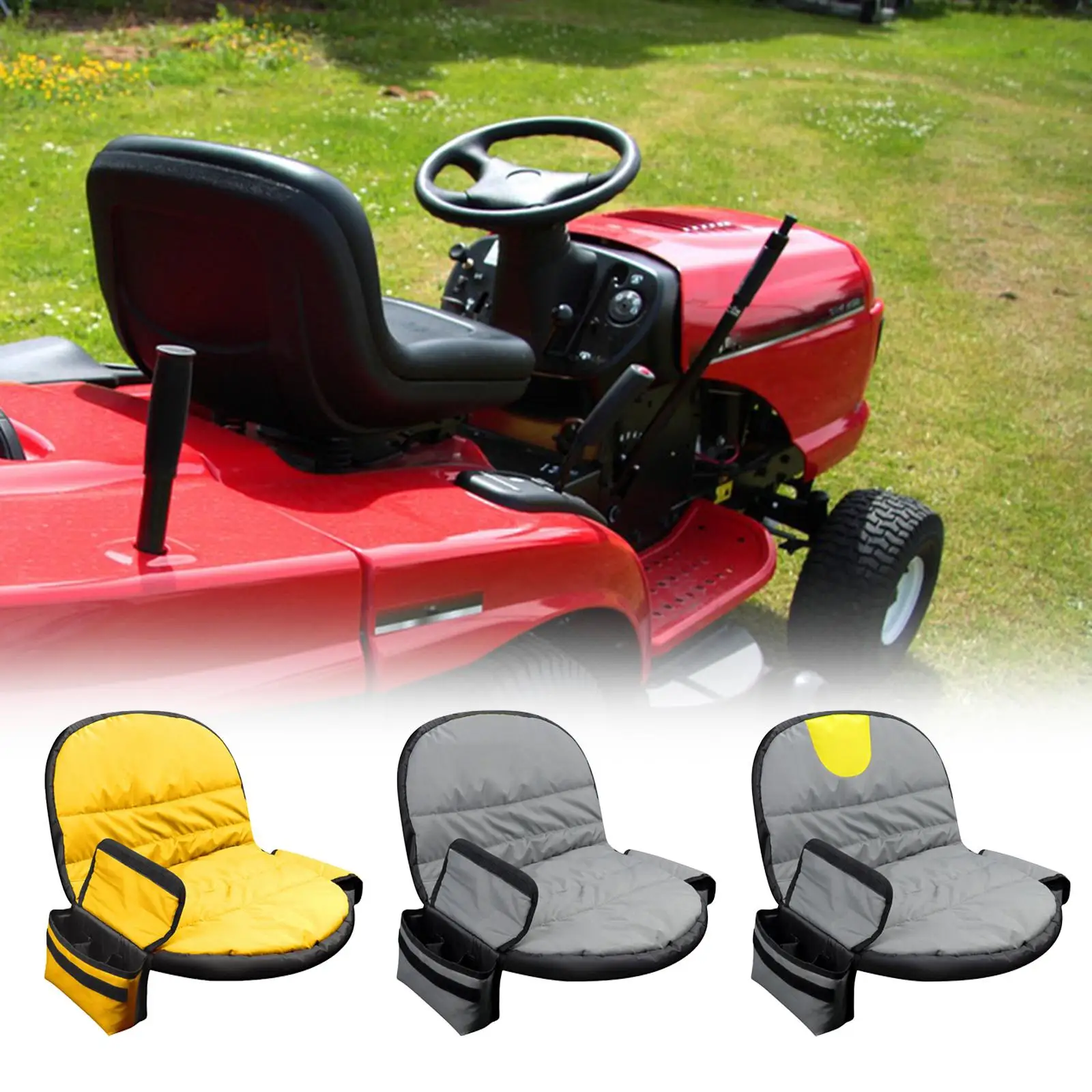 Soft Padded Riding Lawn Mower Seat Cover Replacement Universal Tractor Cushion with Elastic Straps for Outdoor Equipment