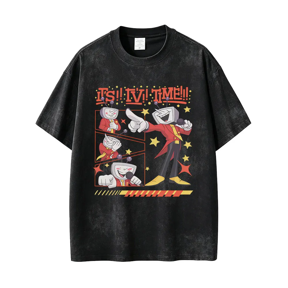 Washed Vintage Game Deltarune Spamton Funny Meme T-shirt Men's Women Clothing Casual Humor Lover Short Sleeve Oversized T Shirts