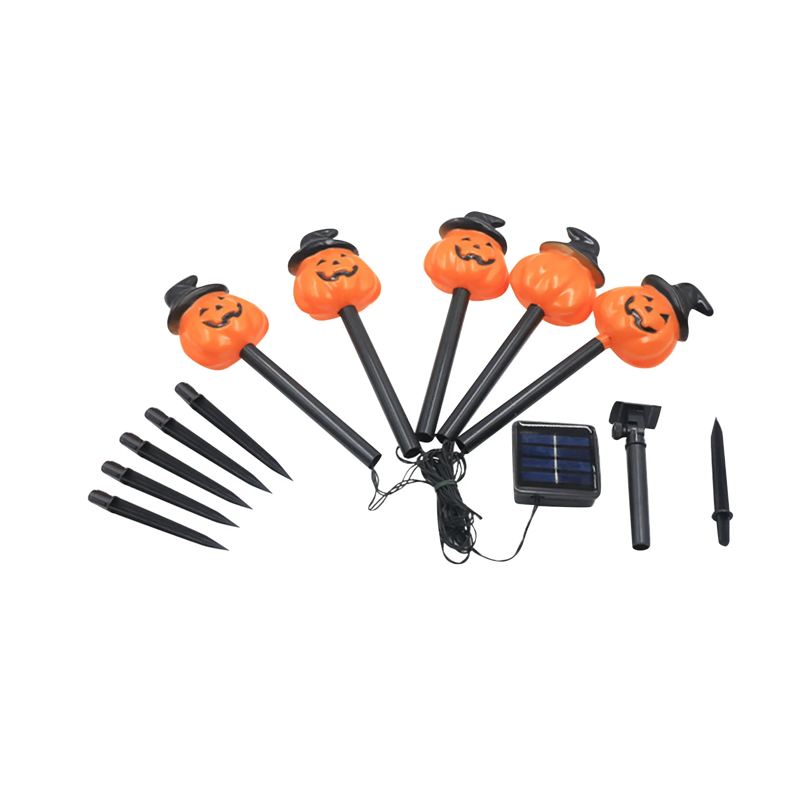 Glowing Halloween Pumpkin Solar Light Witch Hat Outdoor Garden Decor Led Lawn Lamp Party Decoration Pumpkin Solar Ground Light