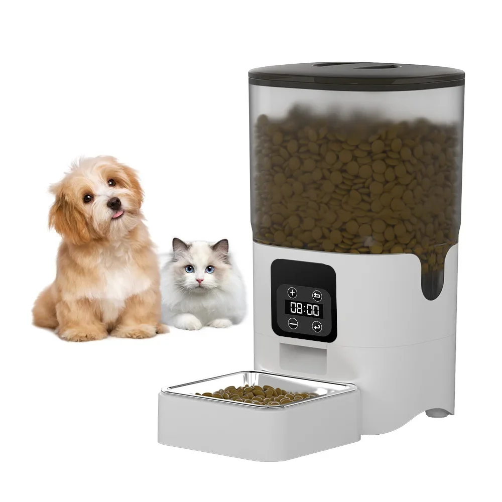 New pet automatic feeder, large capacity for cats and dogs, visual detachable granary, regular quantitative cat and dog feeding