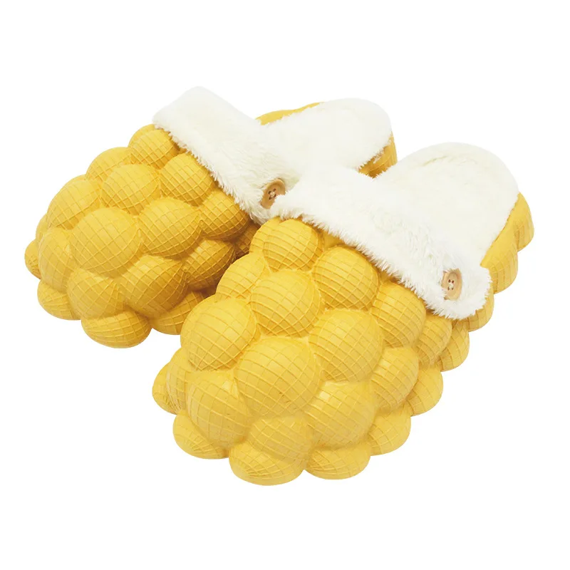 Cotton Bubbles Balls Slippers bubble slides winter warm massage slippers couples non-slip removable indoor slippers ladies shoes
