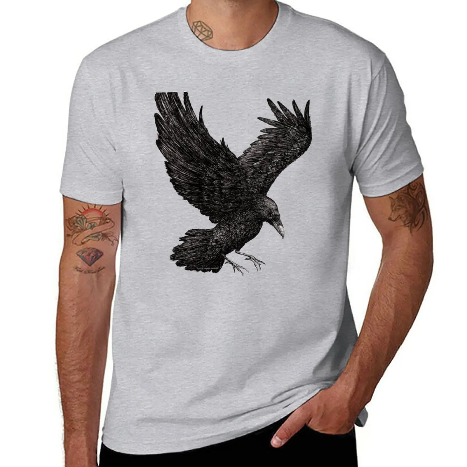 New Raven in Flight No. 1 T-Shirt Aesthetic clothing custom t shirt fruit of the loom mens t shirts