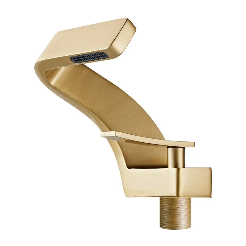 DurableHotel Copper Basin Faucet Light Luxury Golden Creative Waterfall Household Single Hole Wash Basin Wash Basin Sink Sink Co