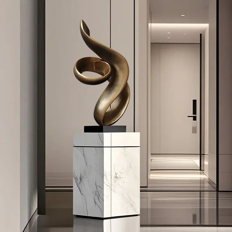 Modern simple abstract resin sculpture hotel lobby floor decoration villa living room entrance handicraft ornament