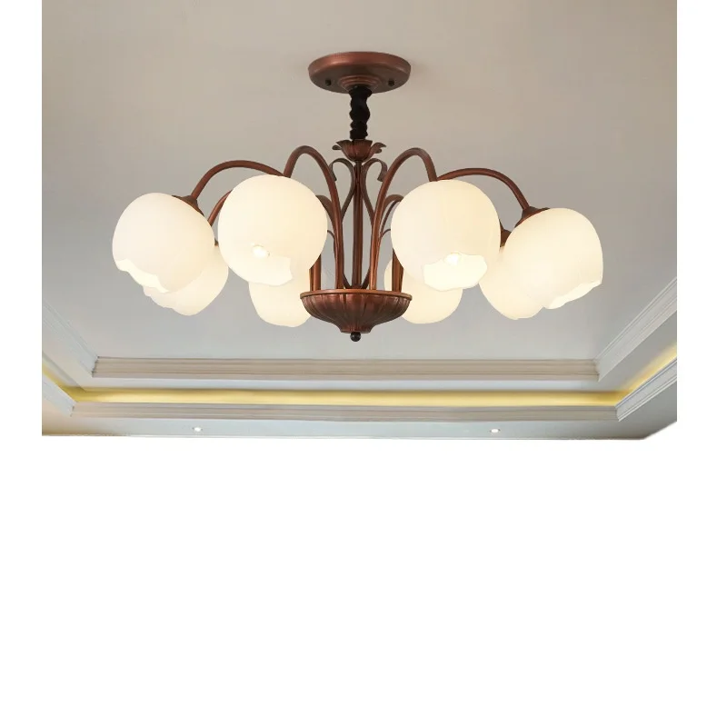 

Living room lamp American retro, chandelier creative country master bedroom, lamp dining room room French