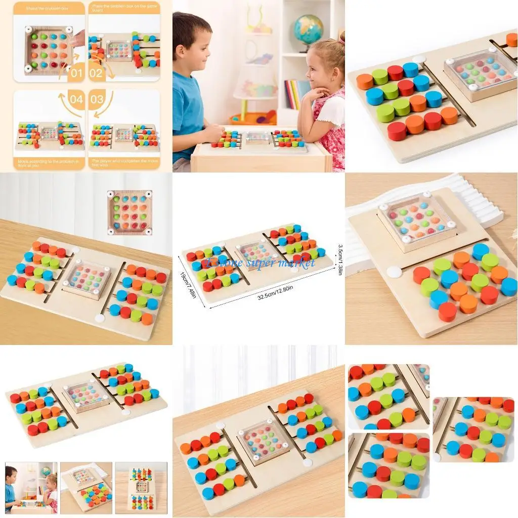 090B Houten gevechtsspel voor kinderen Kleurkoppeling Logisch denken Puzzelspel Feestartikelen
