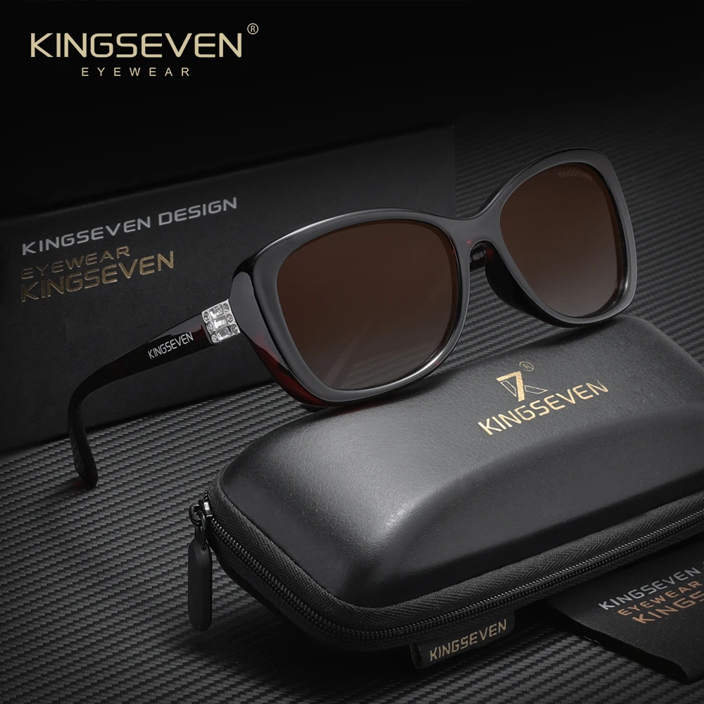 

KINGSEVEN Trendy Women Sunglasses Polarized UV400 Oval Frame Classical Casual Ladies Luxury Driving Outdoor Sunscreen Eyewear