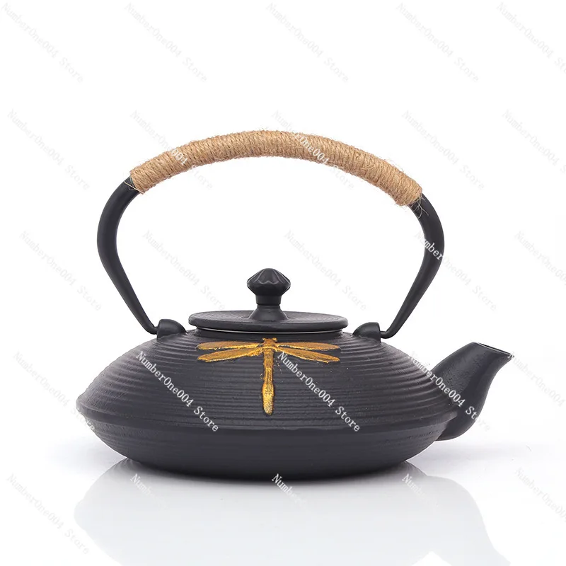 

Creative iron ware iron pot handmade old iron pot water boiling teapot dragonfly tea set, supplies, uncoated, gilded, customized