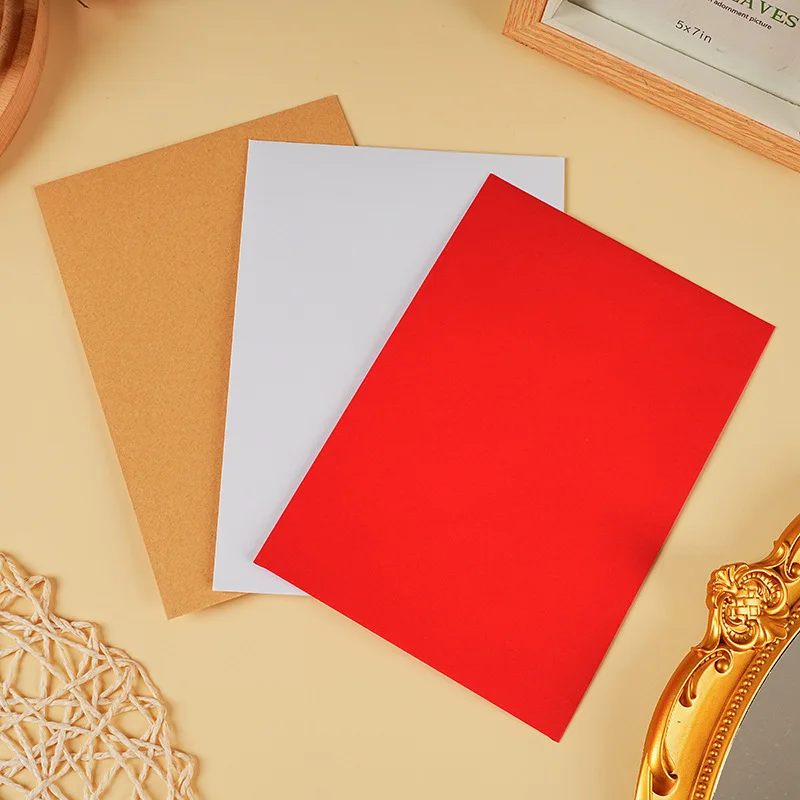 100pcs Classical White red Kraft Blank Mini Paper Window Envelopes Wedding Invitation Envelope Gift Envelope
