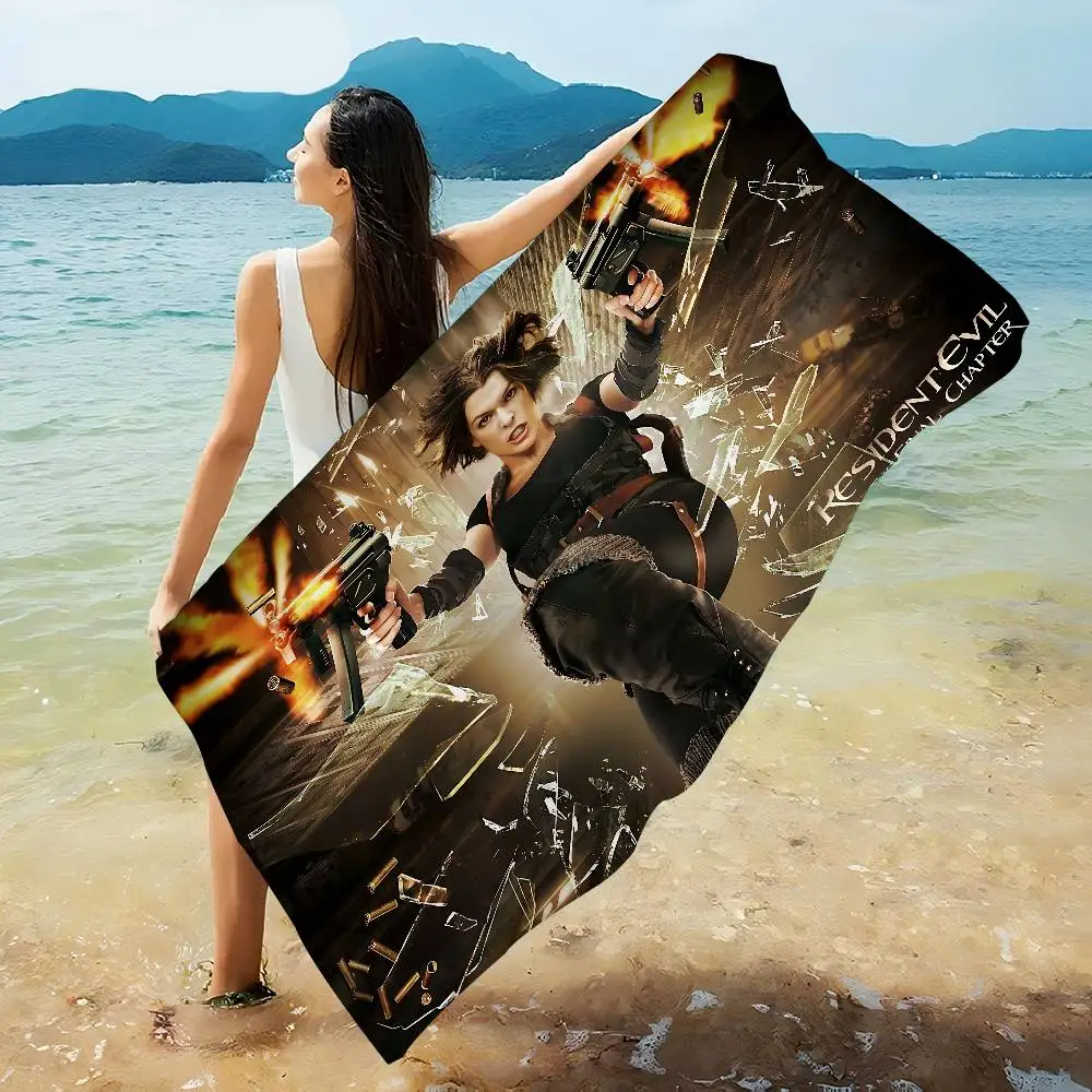 Horror Game R-Resident E-Evil Bath Towel Microfiber Soft Water Absorbing Breathable For Girl Kids Decorative Cartoon Beach Towel