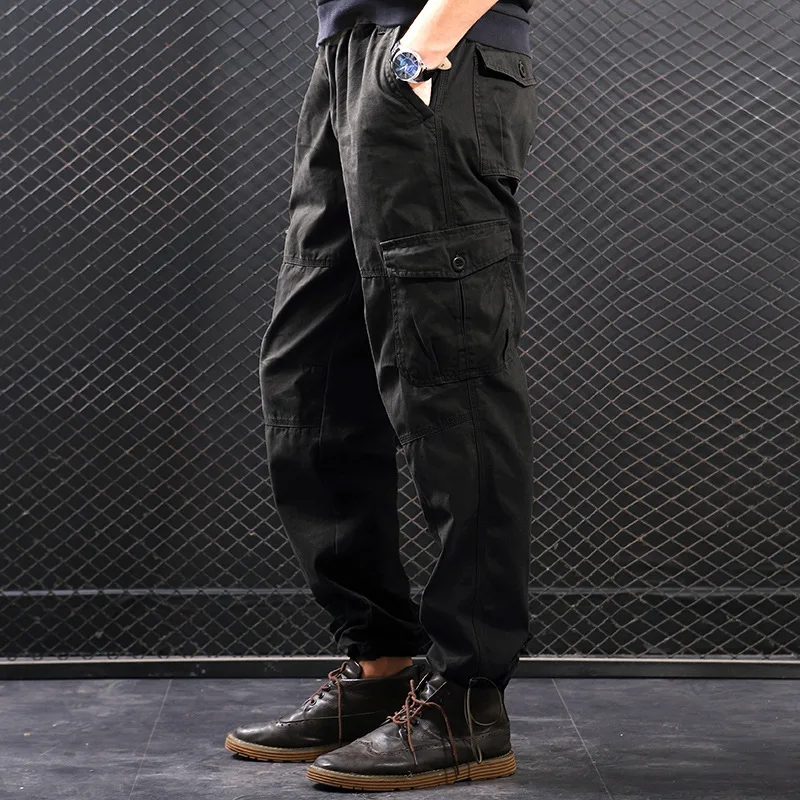 

2025 новые мужские повседневные брюки, рабочие брюки, мужские свободные брюки весна-осень с несколькими карманами, шаровары разных цветов.