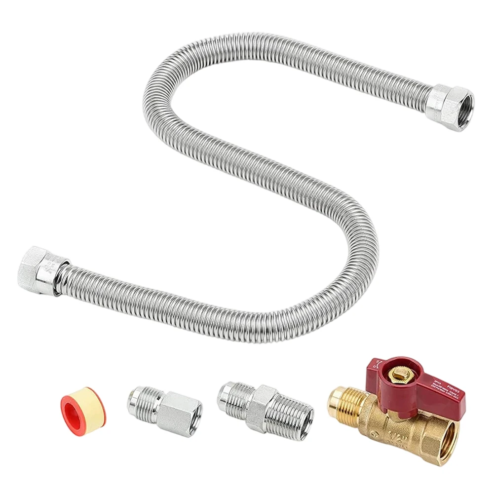Brass Gas Ball Valve 1/2 Inch Female NPT with 90 Degree Quick Opening Handle Kit for Natural Gas Propane Systems